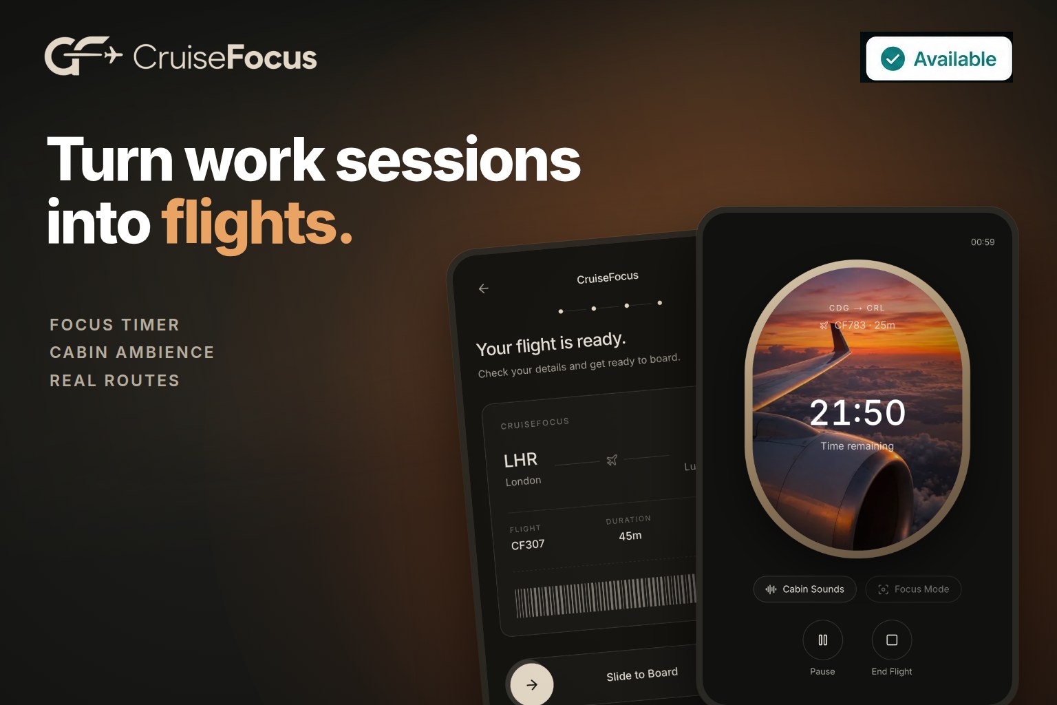 CruiseFocus interface preview